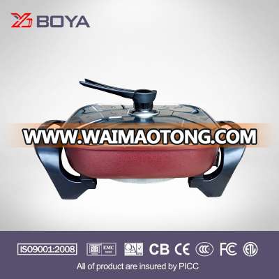 Die cast aluminium square multifunction Korean style electric grill and pizza frying pan